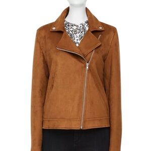 LOFT Faux Suede Moto Jacket XSP Petite